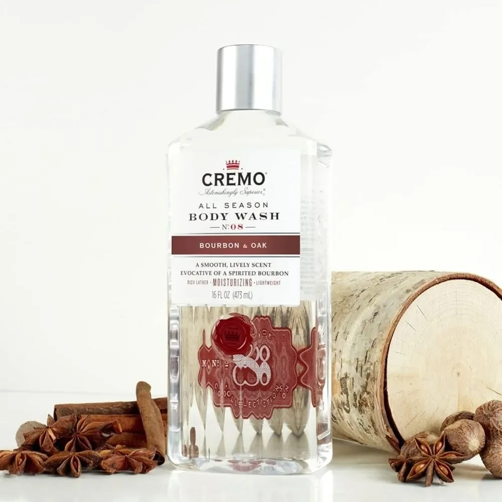 Cremo All Season Body Wash, Bourbon & Oak, 16 Ounce
